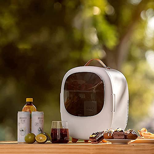  TONPOP Portable Fridge Mini Fridge, 8 Litres Cooler Warmer And Compact Refrigerator, With AC/Power, Portable Makeup Skincare & Cosmetics Fridge, Great For Bedroom, Office, Car, Dorm