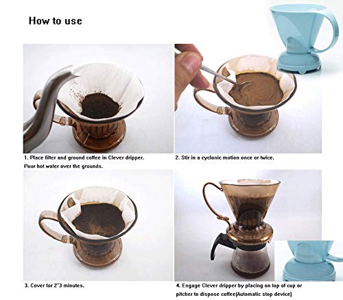  NEW Coffee Dripper Macaron Blue Coffee Maker Safe BPA Free Plastic Hassle-Free Ways Make Manual Pour Over Coffee & Cold Brew, 10 Fl Oz