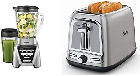 Oster® Blender | Pro 1200 With Glass Jar, 24-Ounce Smoothie Cup And Food Processor Attachment, Brushed Nickel - BLSTMB-CBF-000