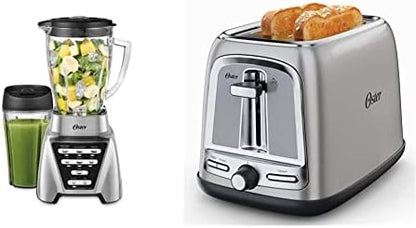 Oster® Blender | Pro 1200 With Glass Jar, 24-Ounce Smoothie Cup And Food Processor Attachment, Brushed Nickel - BLSTMB-CBF-000