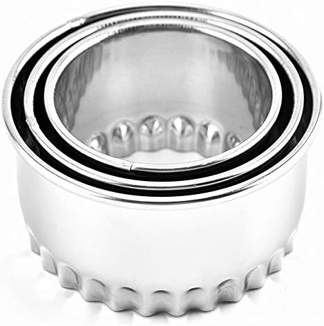  Cookie Cutters - Biscuit Cutters/Stainless Steel Dumpling Cutters/Cake Pastry Cutters / Cake Cookie Scone Cutters Molds Stamps For Cooking Baking ( 3Pcs, Round Edge)