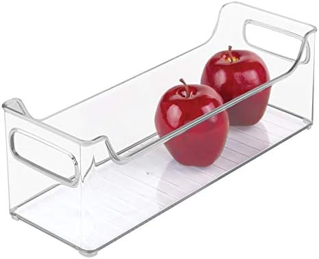  BPA-Free Plastic Pantry And Kitchen Storage, Freezer And Fridge Organizer Bin With Easy Grip Handles – 14.5" X 5" X 5", Set Of 2, Clear