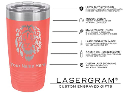  20oz Vacuum Insulated Tumbler Mug, Flamingo, Personalized Engraving Included (Coral)
