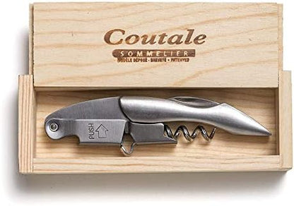  Prestige Waiters Corkscrew By Coutale Sommelier - Rosewood - Handmade And Sustainable Pinewood Crate - French Patented Spring-Loaded Double Lever Wine Bottle Opener For Bartenders And Gifts