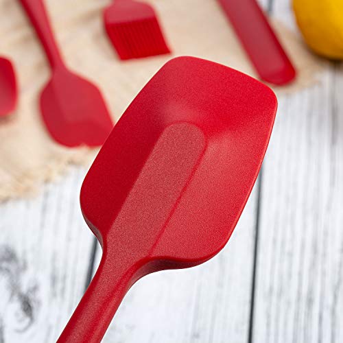  Omefavor 3-piece Silicone Spatula Set Heat-Resistance Baking Rubber Spatulas BPA Free Red