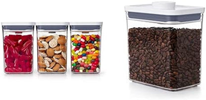  OXO Good Grips 3-PC Small Square Short POP Container Set, White