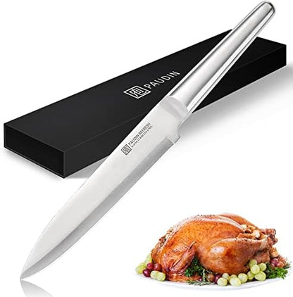 Carving Knife Razor Sharp Slicing Knife, 8 Inch Sushi Knife, High Carbon Stainless Steel Sashimi Knife With Ergonomic Handle For Carving Turkey Cutting Meats, Vegetables And Fruits