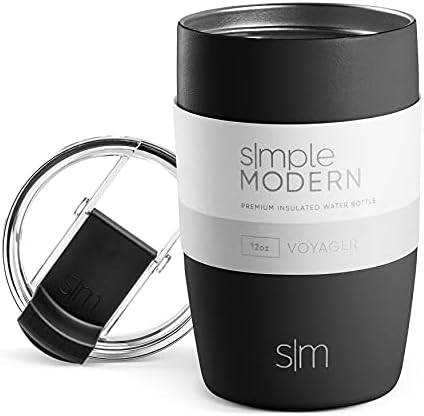  Travel Coffee Mug Tumbler With Flip Lid | Reusable Insulated Stainless Steel Cold Brew Iced Coffee Cup Thermos | Gifts For Women Men Him Her | Voyager Collection | 16oz | Almond Birch