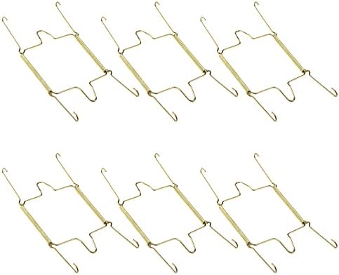  Faotup 6PCS Gold Metal Spring Plate Wall Hangers,Plate Hangers For The Wall 5 Inch,Dish Display Holder Wall,Dish Wall Hanger,Dish Hangers For Display,Suitable For 15-16 CM,5.39×8.87×0.51inches