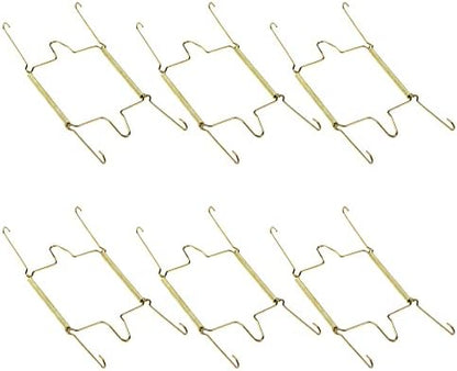  Faotup 6PCS Gold Metal Spring Plate Wall Hangers,Plate Hangers For The Wall 5 Inch,Dish Display Holder Wall,Dish Wall Hanger,Dish Hangers For Display,Suitable For 15-16 CM,5.39×8.87×0.51inches