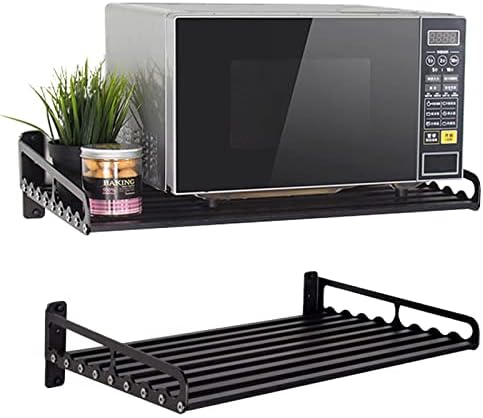  Maximize Your Kitchen Space With Microwave Oven Rack - Wall-Mounted Organizer For Cookware And Electric Oven - 60 Lb Weight Capacity - Suitable For Microwave And Electric Oven