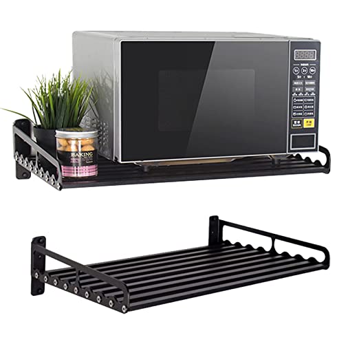  Maximize Your Kitchen Space With Microwave Oven Rack - Wall-Mounted Organizer For Cookware And Electric Oven - 60 Lb Weight Capacity - Suitable For Microwave And Electric Oven