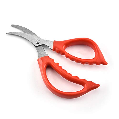  6 Pack Kitchen Seafood Scissors Fish Scissors Crab Scissors Lobster Shrimp Crayfish Crawfish Scissors, Multifunctional Stainless Steel Shears Seafood Scissors