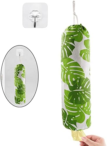  1Pcs Plastic Bag Holder Large Grocery Bags Holders Wall Mount Garbage Plastic Bag Organizer Shopping Bag Storage Dispenser Trash Bag Holder ​for Home Kitchen Travelling Drawstring Washable 22x9 Inch