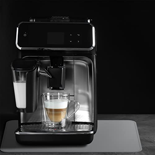  Kitchen Coffee Maker Heat Resistant Mat, Waterproof Silicone Coffee Mat, Fireproof Countertop Protector Cover Mat Under Oven, Coffee Maker, Cutting Board, Bread Machine (Grey, 16"X25")