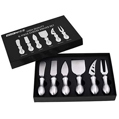  Premium 6-Piece Cheese Knives Set - Complete Stainless Steel Cheese Knife Collection, Gifts For Mother's Day/Birthday/Parties/Wedding/Bridal Shower/Housewarming/Thanksgiving/Christmas
