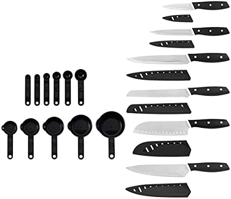 12-Piece Non-Stick Resin, Dishwasher-Safe Kitchen Knife Set With Custom-Fit Blade Covers, Razor-Sharp, Multicolor