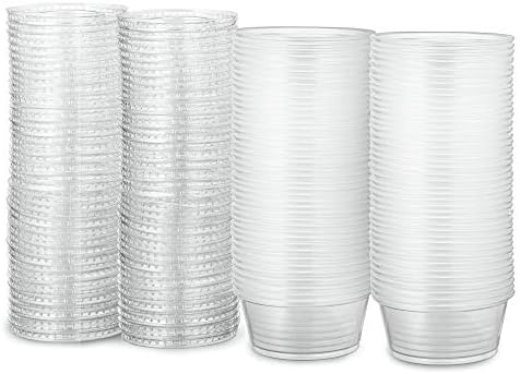  Portion Cup Combo 100 Pack - 1 Oz Cups With Lids, Leak-Proof And Stackable Souffle Cups, Jello Shot Cups, Condiment Cups