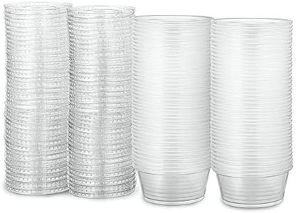  Portion Cup Combo 100 Pack - 1 Oz Cups With Lids, Leak-Proof And Stackable Souffle Cups, Jello Shot Cups, Condiment Cups