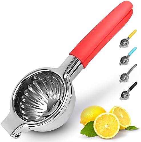  Lemon Squeezer Stainless Steel With Premium Heavy Duty Solid Metal Squeezer Bowl And Food Grade Silicone Handles - Large Manual Citrus Press Juicer And Lime Squeezer Stainless Steel