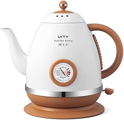  Electric Kettle With Thermometer Stainless Steel 1.5L 1000W Gooseneck Pour Over Coffee Tea Kettle, Hot Water Boiler Heater With Water Temperature Display Quick Heating Boiling Water 110V US Plug Green