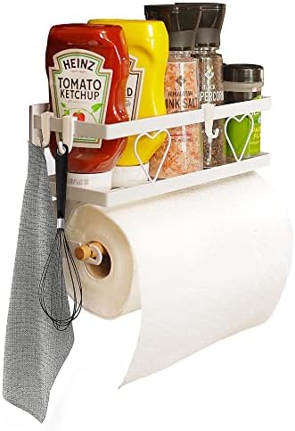  Magnetic Spice Rack, Large Black (2-Pack) - Magnetic Shelf For Spice Storage, Magnetic Spice Rack For Refrigerator, Oven, Etc. | Premium Magnetic Fridge Organizer - Spice Organizer With Free Hooks