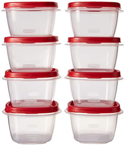 Rubbermaid 7J60 Easy Find Lid Square 2-Cup Food Storage (Pack Of 8 Containers)