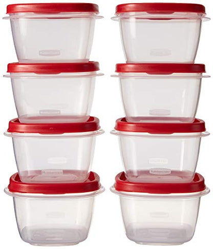 Rubbermaid 7J60 Easy Find Lid Square 2-Cup Food Storage (Pack Of 8 Containers)