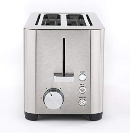  ASO 4 Slice, Wide Slot Toaster, Stainless Steel, Cancel, Defrost, Bagel, 6 Browning Settings, Warming Tray, 11926
