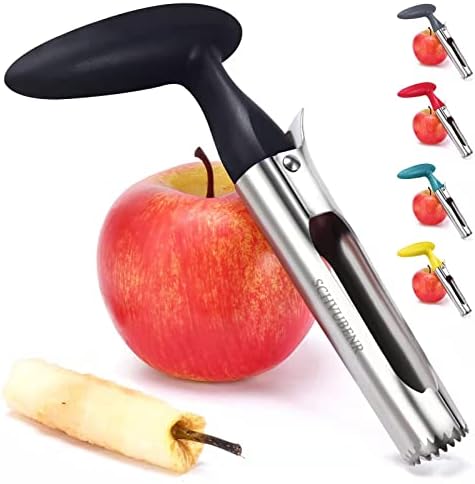  Premium Apple Corer Tool - Easy To Use And Clean - Sturdy Apple Core Remover With Sharp Serrature - Stainless Steel Corers For Apple And Pear - Core Fruits With Ease(Red)