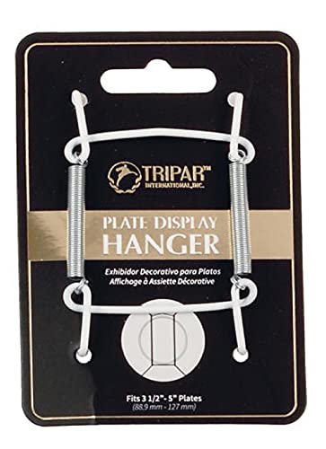  Small White Vinyl Plate Wire Plate Hanger - Fits Plates 3.5 - 5 Inches