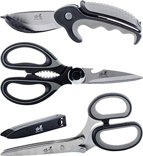  Kitchen Shears Heavy Duty Kitchen Scissors Gift Set– The Ultimate Three Piece Scissor Set | Standard Kitchen Shears | Dual Blade Salad Shears | Multi-Blade Herb Shears