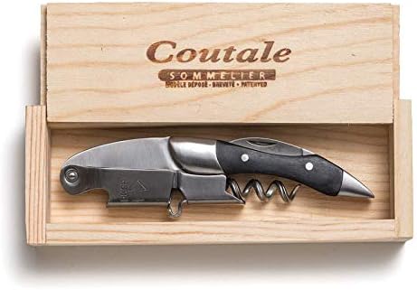  Prestige Waiters Corkscrew By Coutale Sommelier - Rosewood - Handmade And Sustainable Pinewood Crate - French Patented Spring-Loaded Double Lever Wine Bottle Opener For Bartenders And Gifts