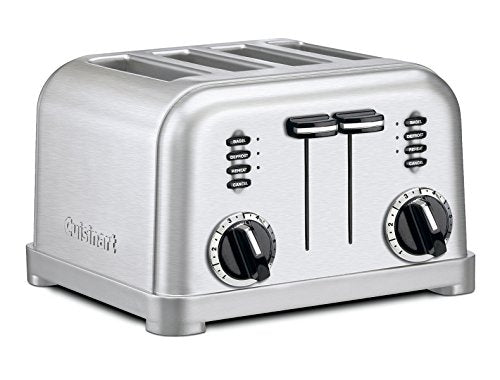 Cuisinart DGB-550BKP1 Automatic Coffeemaker Grind & Brew, 12-Cup Glass, Black And CPT-180P1 Metal Classic 4-Slice Toaster, Brushed Stainless