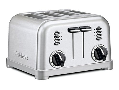 Cuisinart DGB-550BKP1 Automatic Coffeemaker Grind & Brew, 12-Cup Glass, Black And CPT-180P1 Metal Classic 4-Slice Toaster, Brushed Stainless