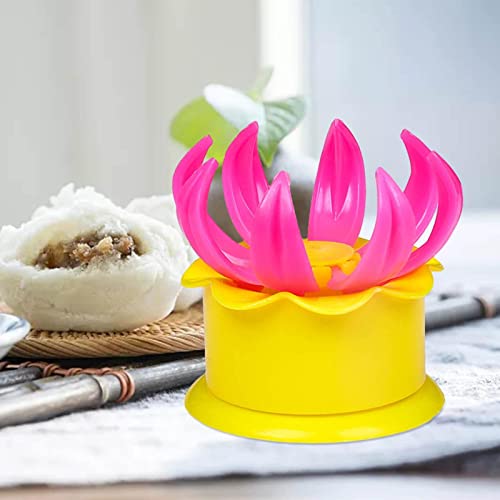  DIY Steamed Stuffed Bun Making Mold Pastry Pie Steam Bun Dumpling Maker Mould Creative Manual Kitchen Cooking Tools(Yellow)