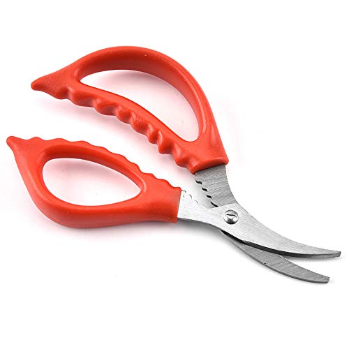  6 Pack Kitchen Seafood Scissors Fish Scissors Crab Scissors Lobster Shrimp Crayfish Crawfish Scissors, Multifunctional Stainless Steel Shears Seafood Scissors