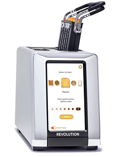  Revolution InstaGLO® R180S Toaster, In Stainless/Chrome + Revolution Panini Press (BUNDLE) – Perfect Toast, Grilled Cheeses, Quesadillas, And Paninis In Your Toaster (2 Items)