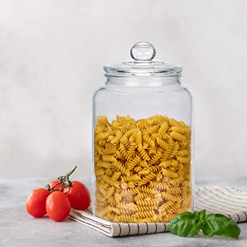  Glass Jar With Airtight Lid, Glass Canister 0.79 Gallon, Pantry Storage Container, Large Apothecary Jar For Candy, Cookie, Flour, Brown Sugar (3000ml/101oz)