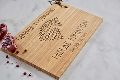  Dinner Is Coming - GOT - Custom Engraved Cutting Board - Personalized - Wedding - Engagement - Gift - Anniversary