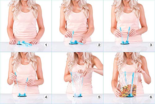  Stier Baggy Rack For Ziplock Bag Holder Stand Adjustable/Hands Free Clip Food Storage Bag Holder For Ziplock Bag Stands / 3 Pack/3pcs