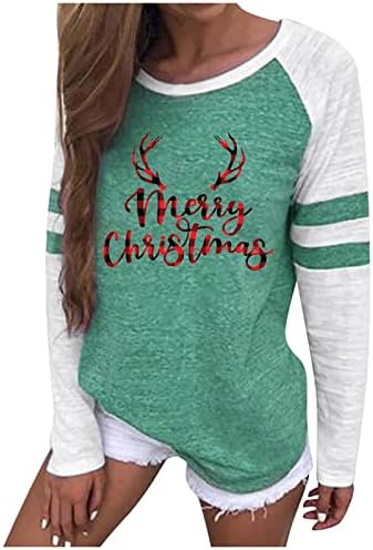  Pullover Sweatshirts For Women Fall Plus Size Sweatshirts Long Sleeve Christmas Print Crew Neck Pullover Top Streetwear