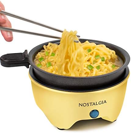  MyMini Personal Electric Skillet & Rapid Noodle Maker, Perfect For Healthy Keto & Low-Carb Diets, Yellow