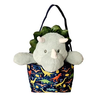  Dinosaur Easter Basket Bucket Fabric Tote Bag Toy Bin - Can Be Personalized Or Monogrammed - Great Gift For Boy Or Girl