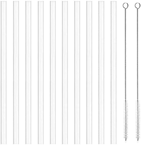  10-Pack Replacement Straws Compatible With Hydro Flask Wide Mouth Bottle Straw Lid With Straw Brush, BPA Free (Fit For Hydroflask Bottles)