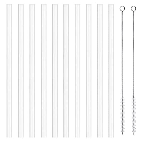 10-Pack Replacement Straws Compatible With Hydro Flask Wide Mouth Bottle Straw Lid With Straw Brush, BPA Free (Fit For Hydroflask Bottles)