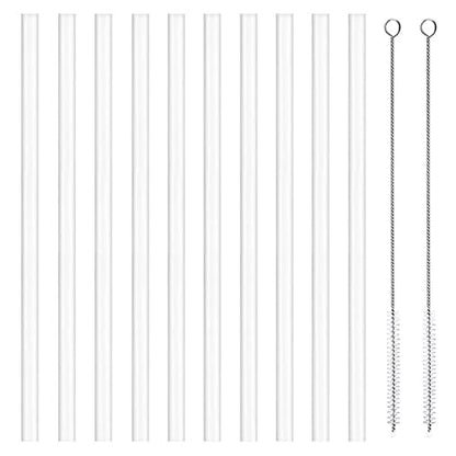  10-Pack Replacement Straws Compatible With Hydro Flask Wide Mouth Bottle Straw Lid With Straw Brush, BPA Free (Fit For Hydroflask Bottles)