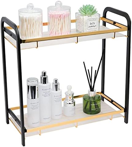  2 Tier Bathroom Counter Organizer, Premium Bathroom Sink Organizer Countertop, Kitchen Spice Rack Storage Shelf, Living Room Organization, Dresser Top Organizer & Vanity Tray, Bedroom Storage