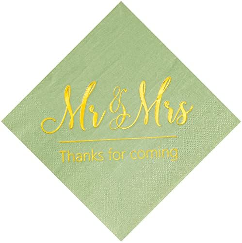  Wedding Napkins Mr Mrs Burgundy Silver Cocktail Beverage Dessert Disposable Napkins For Wedding Shower Engagement Party Decorations, Wedding Table Decor, 100 Pcs, 3-Ply