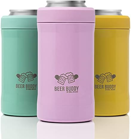  Grill Rescue​ Insulated Can Holder – Vacuum-Sealed Stainless Steel – Beer Bottle Insulator For Cold Beverages – Thermos Beer Cooler ​Suited For Any Size​ Drink - One Size Fits All (Matte Black)